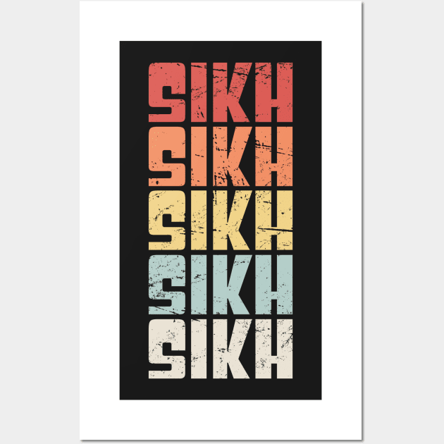 Retro 70s SIKH Text Wall Art by MeatMan